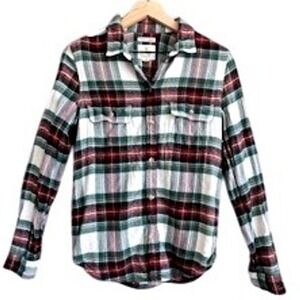 AMERICAN EAGLE Plaid Classic Fit Button Down Flannel Shirt Size M